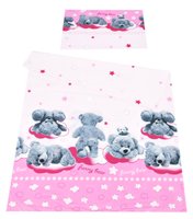 BABYLUX Kinderbettwäsche 2 Tlg. 100 x 135cm Bettwäsche 88. Rosa Bär