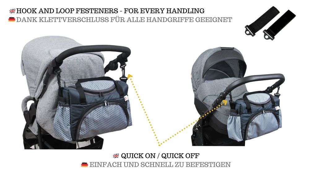 BabyLux Wickeltasche Kinderwagentasche Pflegetasche S3 71. Magic Grey
