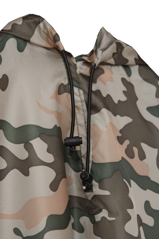 REGENPONCHO Regenschutz Regenjacke Regenmantel Regencape Nässeschutz Regen Jacke (Tarnmuster)