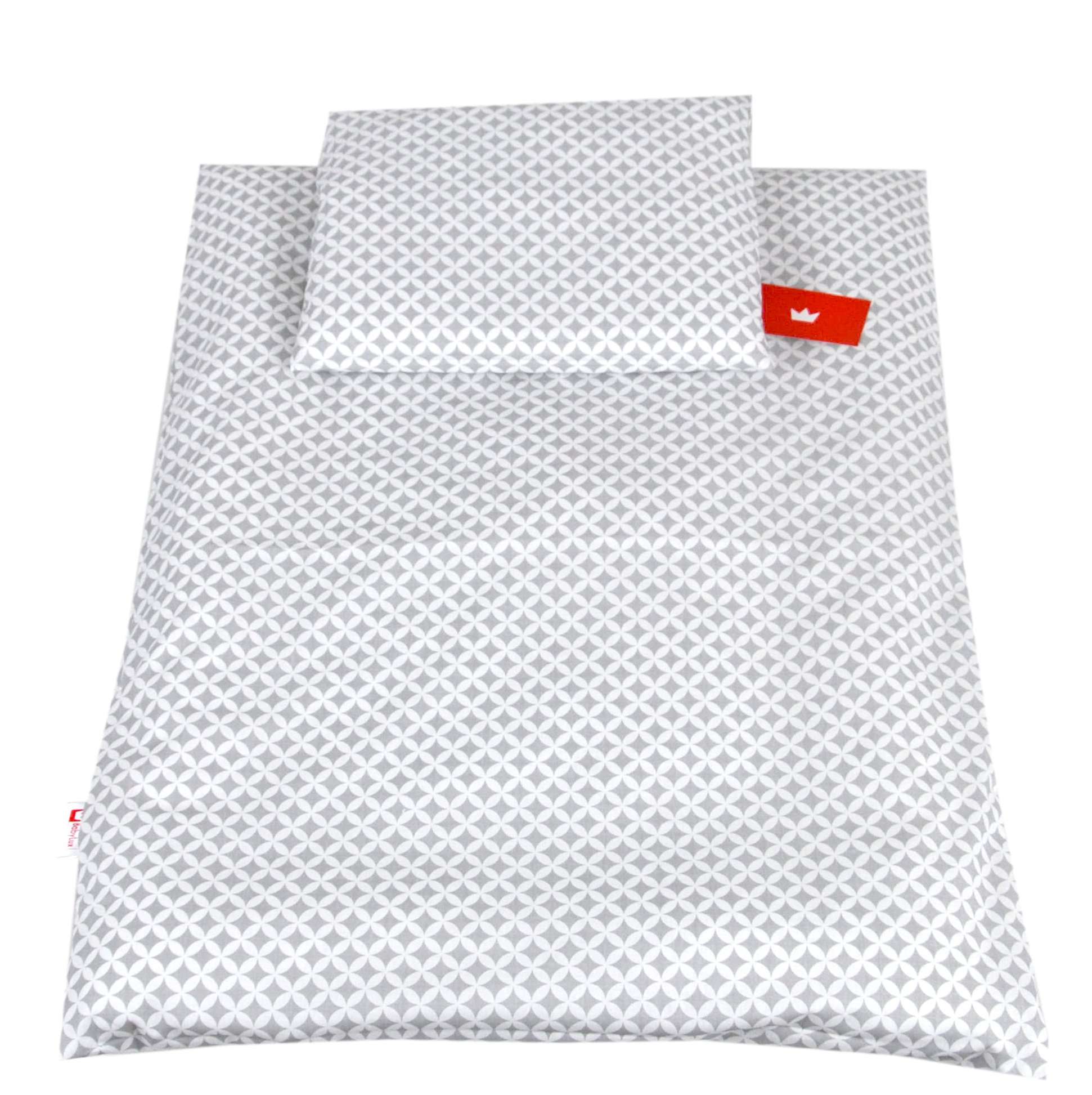 BABYLUX 2 tlg. Set Bezug für Kinderwagen Bettwäsche 60x78cm 106. Marokko Grau