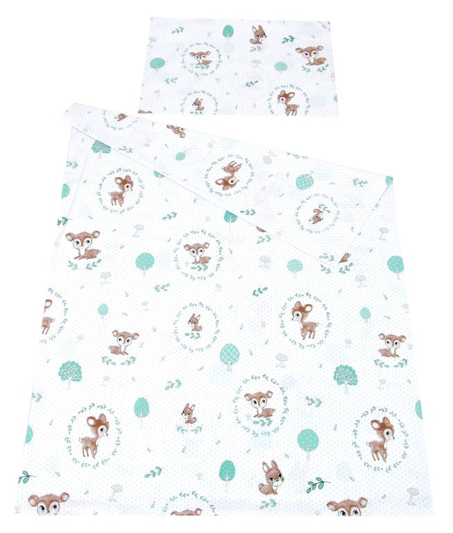 BABYLUX Kinderbettwäsche 2-teilig – Baumwolle, Reißverschluss, 90×120 / 100×135 cm 120. Wald Reh