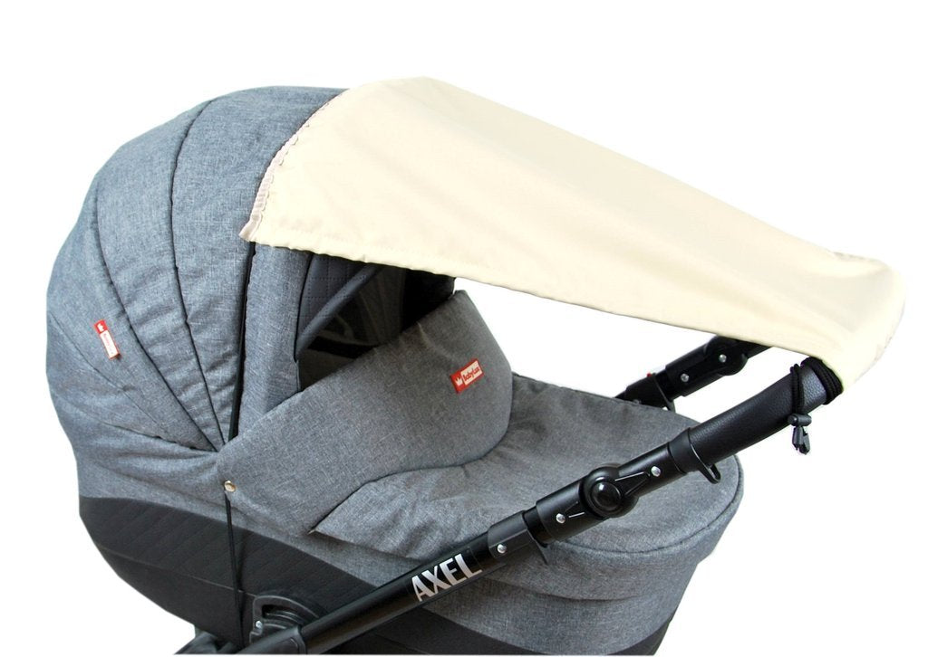 BABYLUX Sonnenschutz SONNENSEGEL für Kinderwagen UNI Buggy UV Schutz Beige