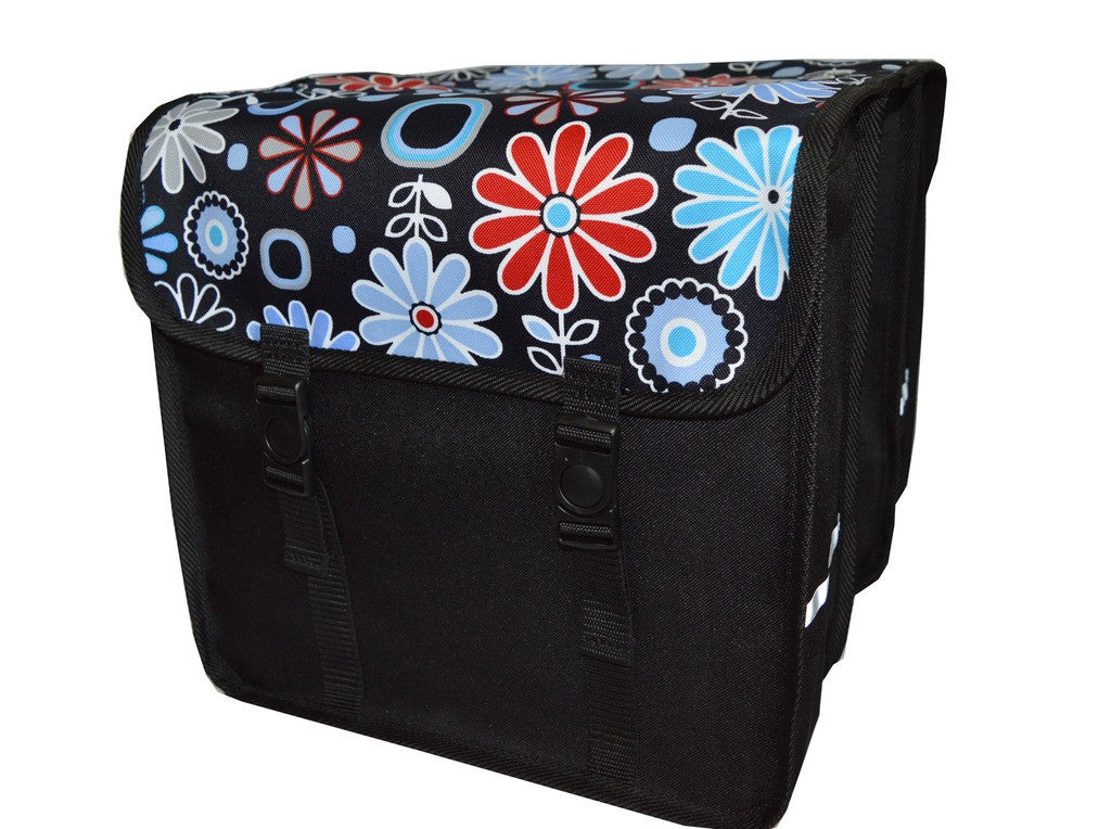 FAHRRADTASCHE ab 26 Zoll Satteltasche Gepäckträgetasche Doppelt 15. Duo Blumen