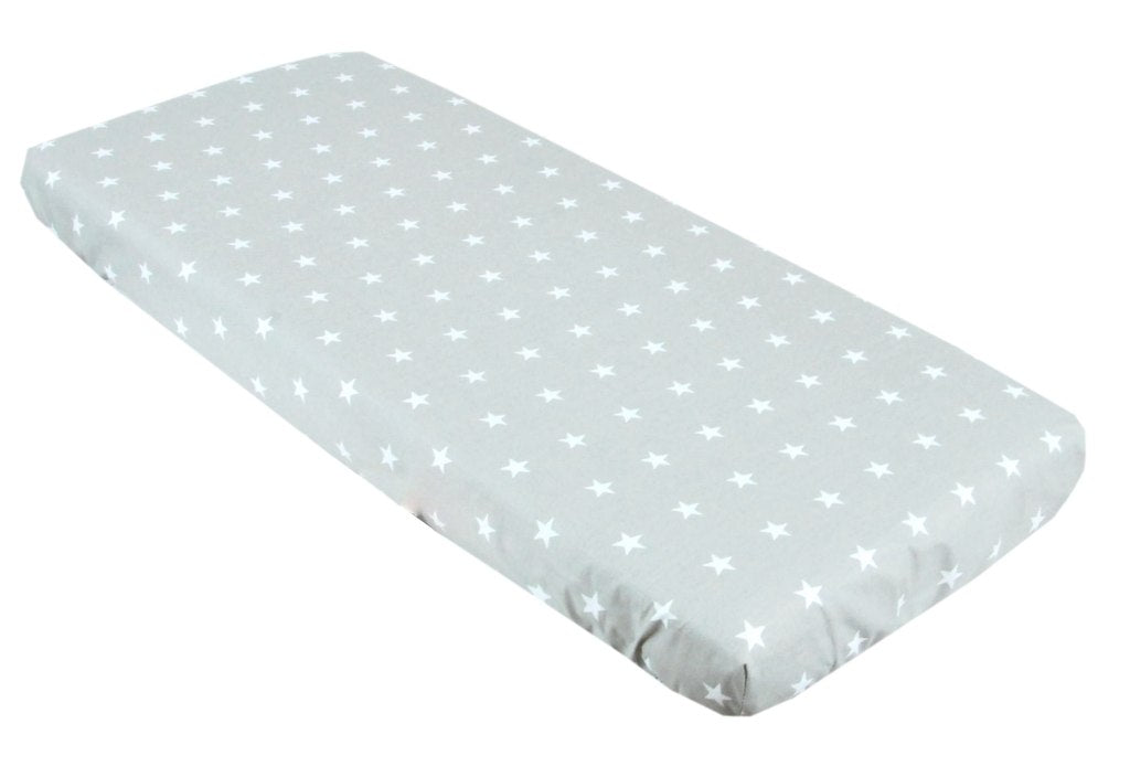 BABYLUX Spannbettlaken 40x90 cm Bettlaken Spannbetttuch Beistellbett 91. Sterne Grau