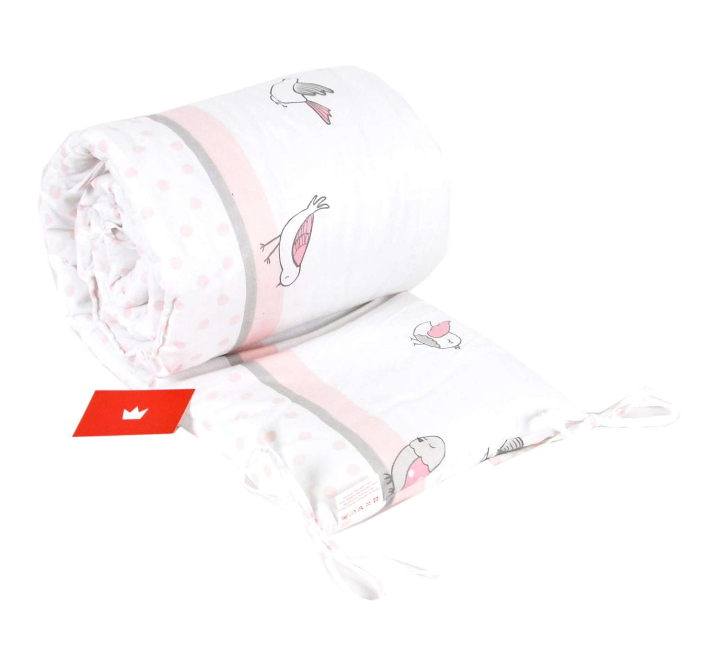 BABYLUX Bettumrandung NESTCHEN mit Kopfschutz 210 x 30 cm 112. Elephanten Coral
