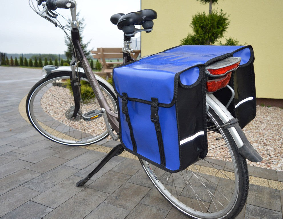 FAHRRADTASCHE Gepäckträgertasche Fahrrad 26" 28" Doppel Tasche PVC Blau