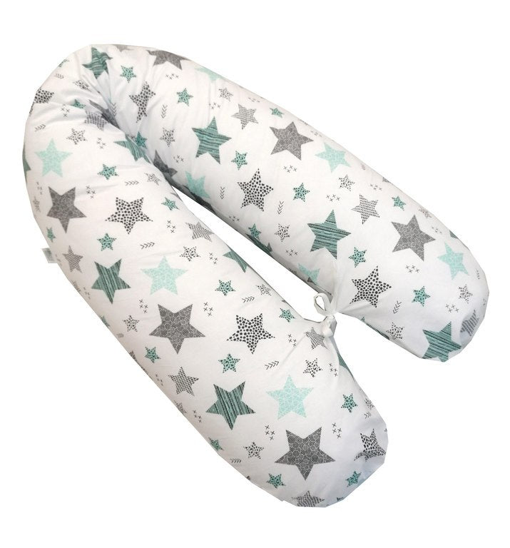 EMI&SAM Stillkissen 170cm Lagerungkissen Füllung EPS + Bezug 20. Sterne Minze