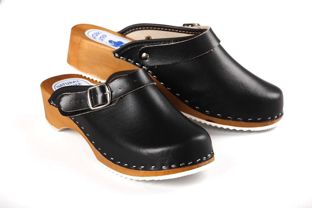 CLOGS Pantolette Sandalette Holz Leder Holzschuhe Holzclogs Damen CLOGS Pantolette Sandalette Holz Leder Holzschuhe Holzclogs Damen Klotschen Blau 36