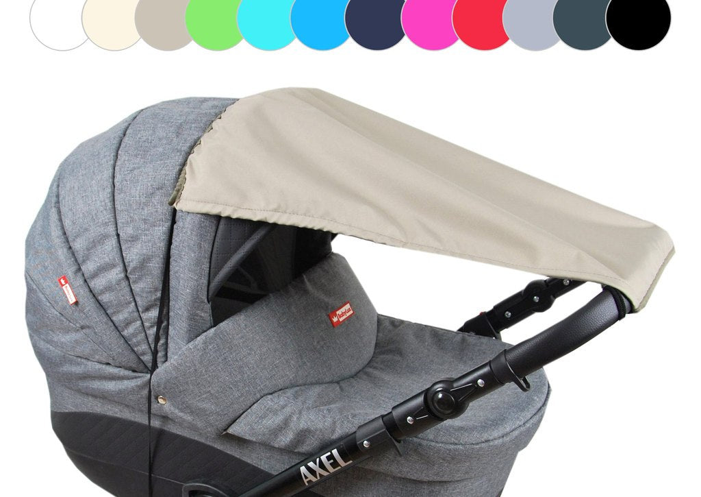 BABYLUX Sonnenschutz SONNENSEGEL für Kinderwagen UNI Buggy UV Schutz Khaki