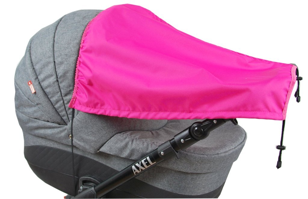 BABYLUX Sonnenschutz SONNENSEGEL für Kinderwagen UNI Buggy UV Schutz Amarant