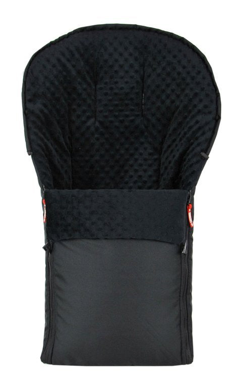 BABYLUX Fußsack 90cm MINKY Kinderwagen Buggy Babyschale Schwarz + Schwarz