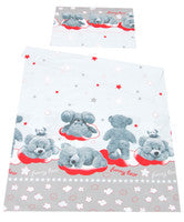 BABYLUX Kinderbettwäsche 2 Tlg. 100 x 135cm Bettwäsche 89. Grau Bär