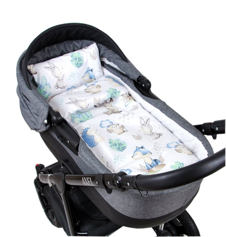 BABYLUX 2 tlg. Set Bezug für Kinderwagen Bettwäsche 60x78cm 122. Igel&RehBFF