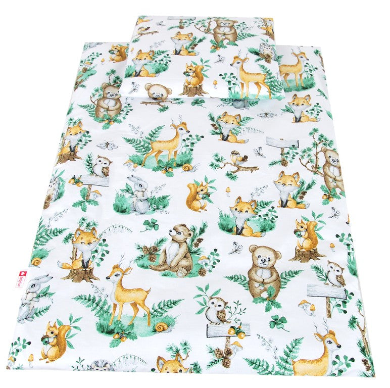 BABYLUX 2 tlg. Set Bezug für Kinderwagen Bettwäsche 60x78cm 123. Waldtiere