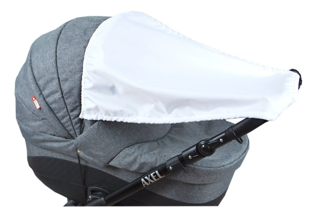 BABYLUX Sonnenschutz SONNENSEGEL für Kinderwagen UNI Buggy UV Schutz Weiß