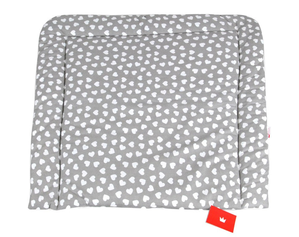 BABYLUX Wickelauflage Baby Wickeltisch Wickelunterlage 80x70 cm 95 - Herzen Grau