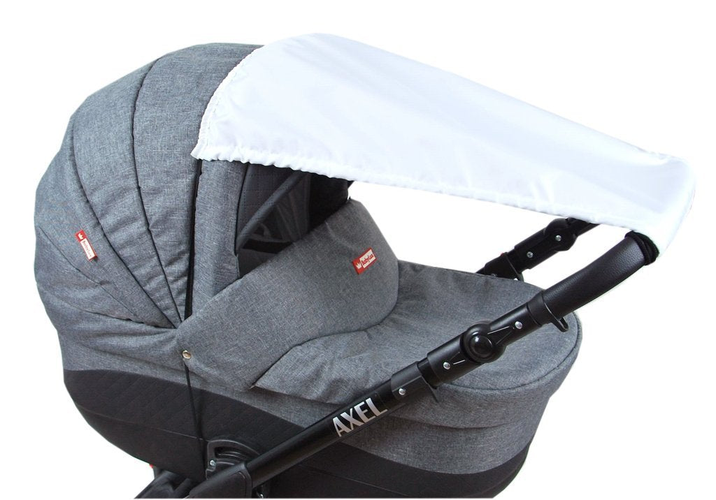 BABYLUX Sonnenschutz SONNENSEGEL für Kinderwagen UNI Buggy UV Schutz Weiß