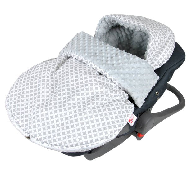 BabyLux Fußsack SOMMERFUßSACK 90cm Minky Babyschale Kinderwagen 5. Grau + Maroko