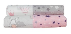 EMI&SAM 4er FLANELLWINDELN Stoffwindeln 75x75 cm Spucktücher Mullwindeln Weich B Set Mädchen