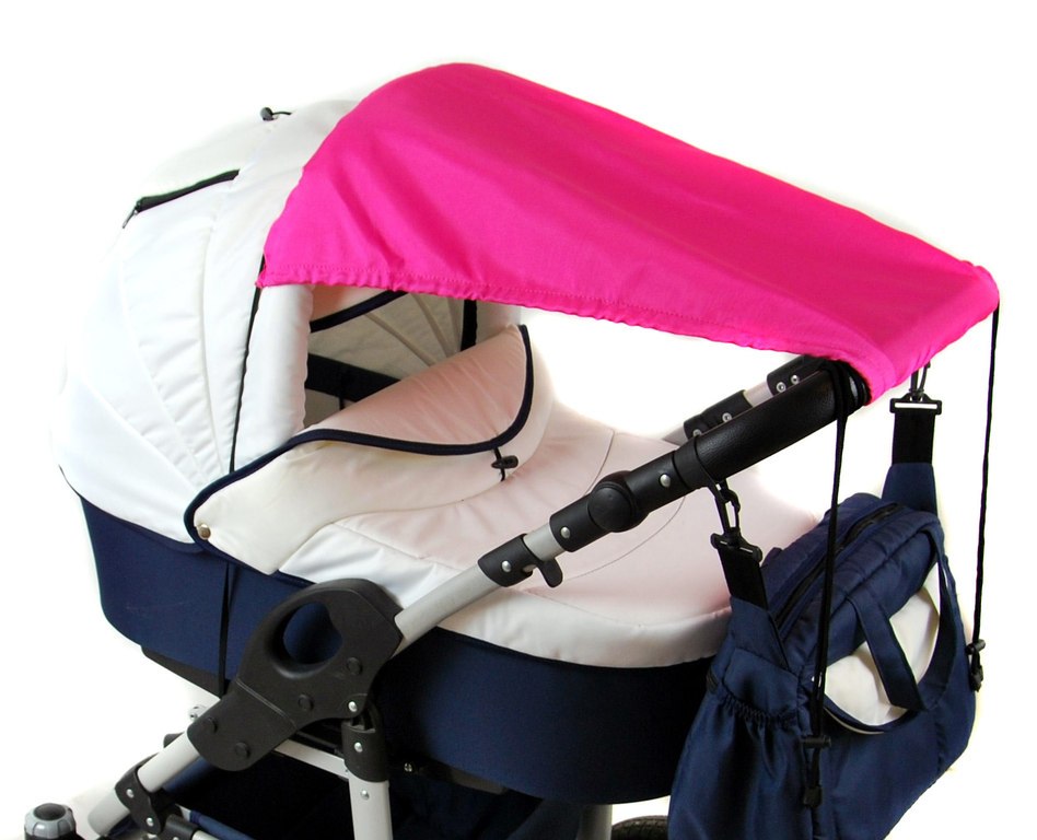 BABYLUX Sonnenschutz SONNENSEGEL für Kinderwagen UNI Buggy UV Schutz Amarant