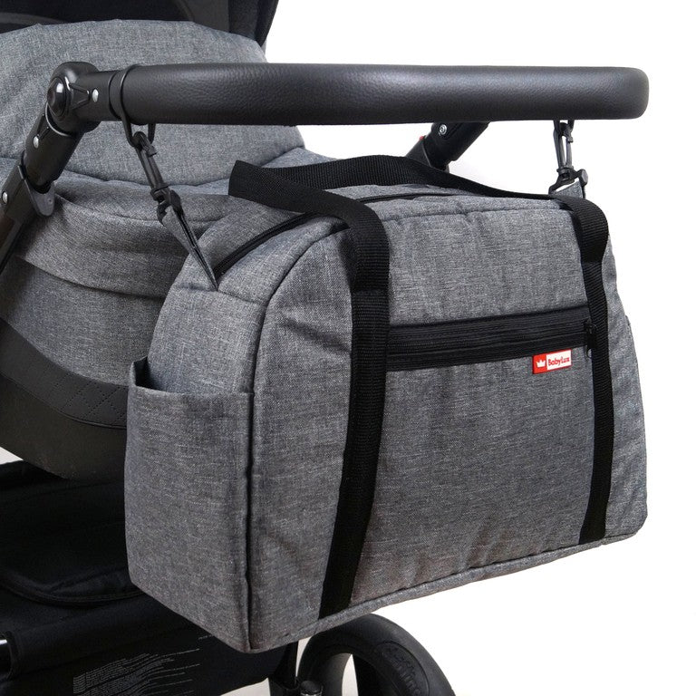 BabyLux Wickeltasche Kinderwagentasche Pflegetasche CANDY FLEX GRAU