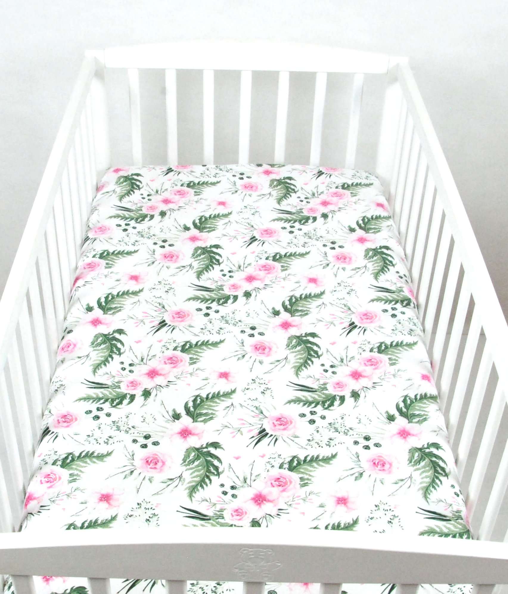 BABYLUX Spannbetttuch 60x120 / 70x140 cm Baby SPANNBETTLAKEN Kinderbett 110.Wilde Blüten