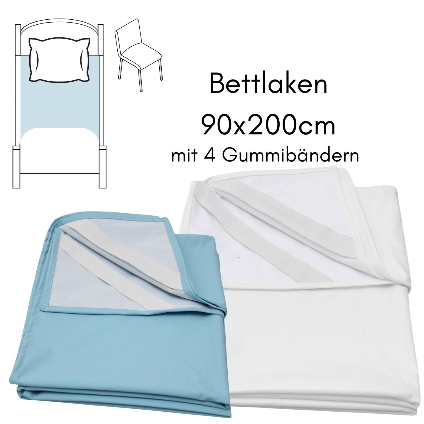 SENIORI Inkontinenzunterlage WASCHBAR wasserdicht Matratzenauflage 90x200cm weiß