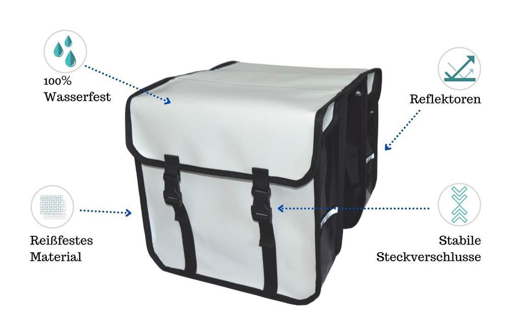 FAHRRADTASCHE Gepäckträgertasche Fahrrad 26" 28" Doppel Tasche PVC Rot