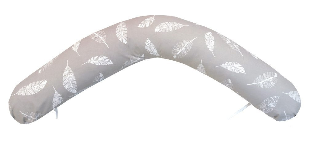 EMI&SAM Stillkissen 170cm Lagerungkissen Füllung EPS + Bezug 12. Grau Feder