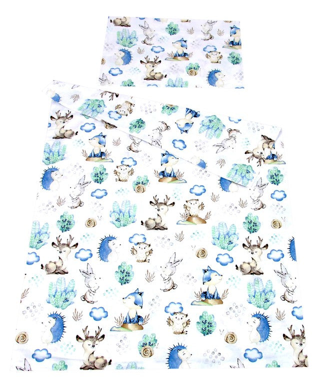 BABYLUX Kinderbettwäsche 2-teilig – Baumwolle, Reißverschluss, 90×120 / 100×135 cm (122. Igel&RehBFF)