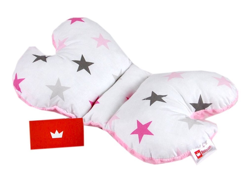 BABYLUX Kinderwagen 2 TLG SITZAUFLAGE Kissen 10. Rosa + Sterne