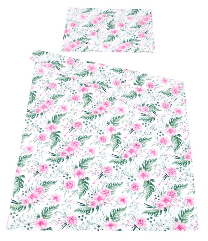 BABYLUX Kinderbettwäsche 2-teilig – Baumwolle, Reißverschluss, 90×120 / 100×135 cm 110. Wilde Blüten