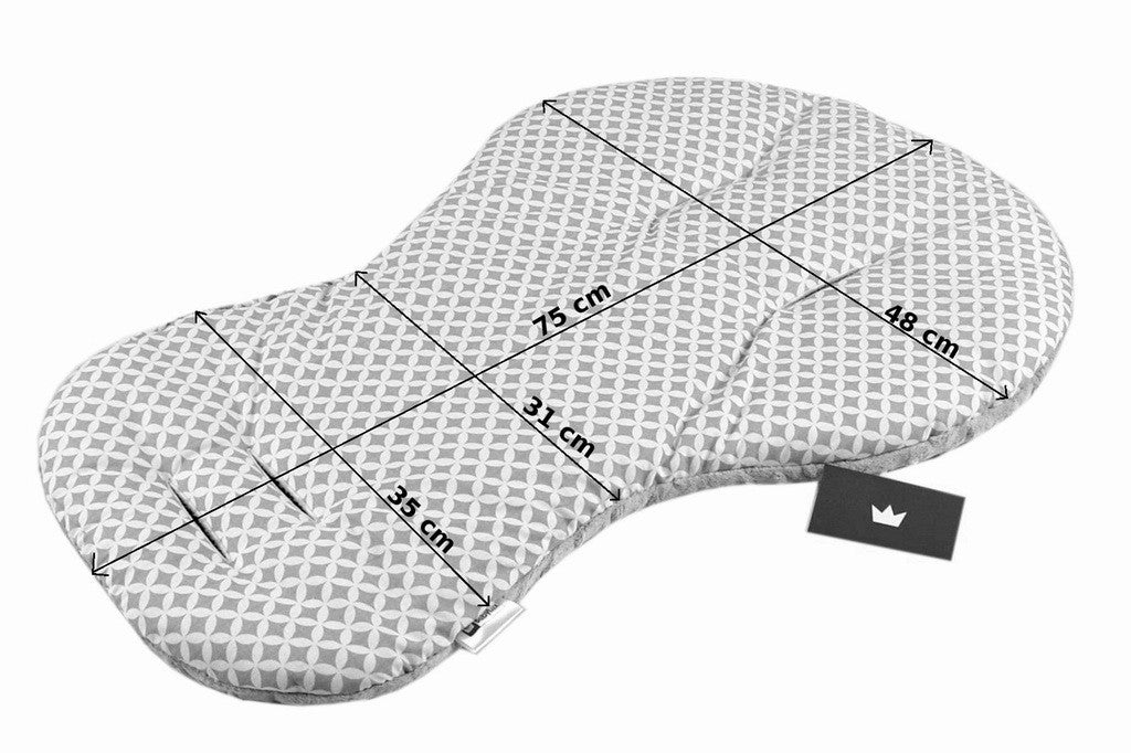 BABYLUX Kinderwagen 3 TLG SITZAUFLAGE Kissen Gurtschoner 2. Weiß + Maroko