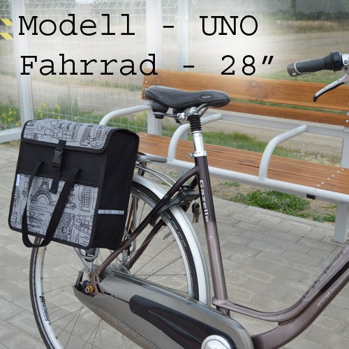 FAHRRADTASCHE ab 26 Zoll Satteltasche Gepäckträgetasche Einseitig 28. Uno - Blum
