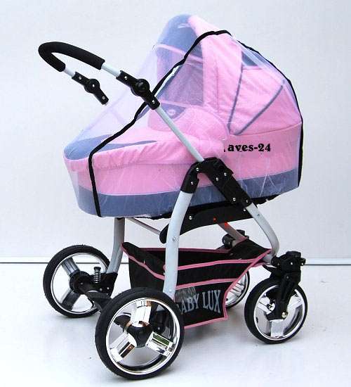 BABYLUX Moskitonetz Fliegennetz Weiß für Kinderwagen Groß Insektenschutz Z5