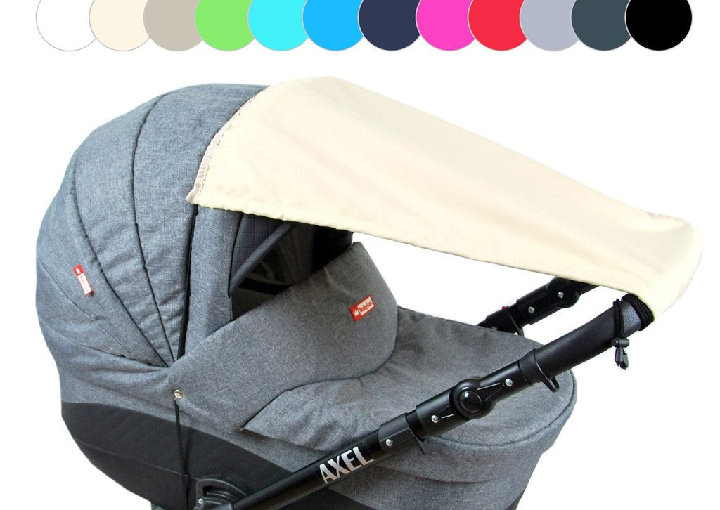 BABYLUX Sonnenschutz SONNENSEGEL für Kinderwagen UNI Buggy UV Schutz Beige