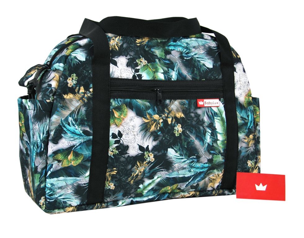 BabyLux Wickeltasche COLORFUL Kinderwagen Buggy Große 84. Schwarz + Minze