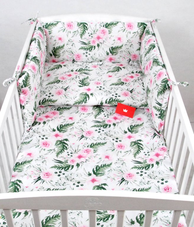 BABYLUX Bettumrandung NESTCHEN mit Kopfschutz 210 x 30 cm 110. Wilde Blüten