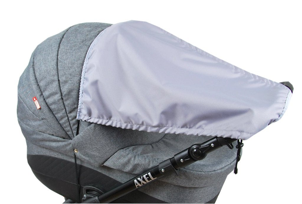 BABYLUX Sonnenschutz SONNENSEGEL für Kinderwagen UNI Buggy UV Schutz Grau