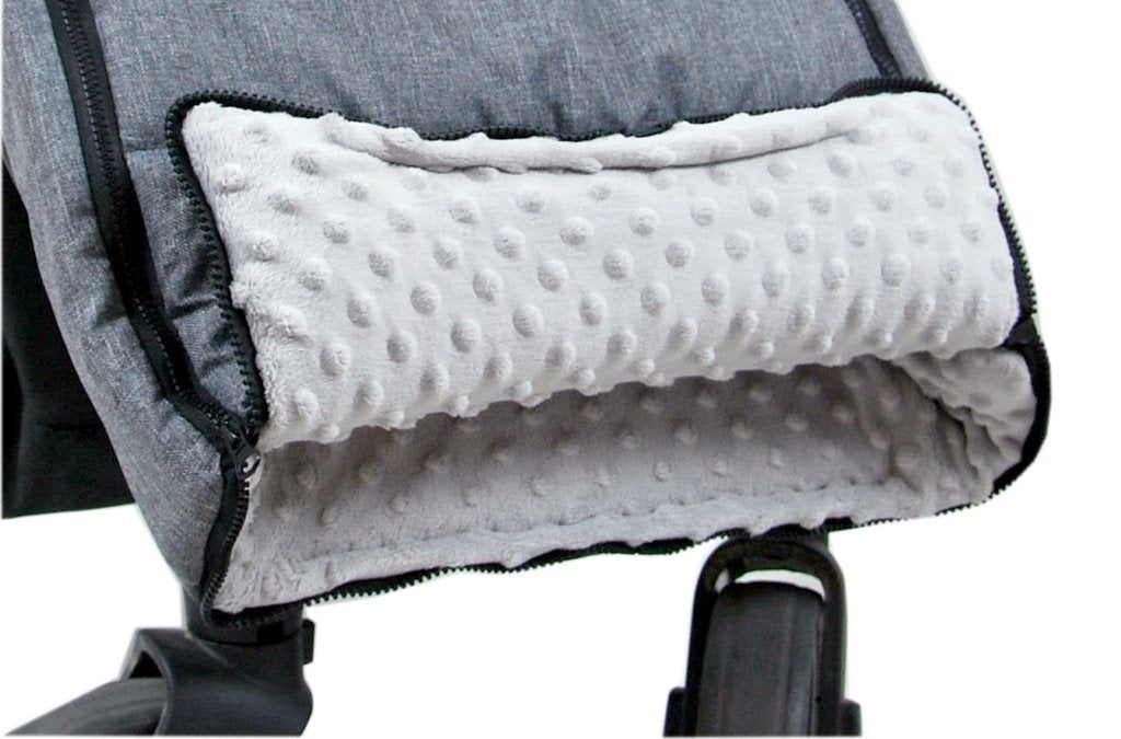 BABYLUX Fußsack 90cm MINKY Kinderwagen Buggy Babyschale Grau + Minky Grau