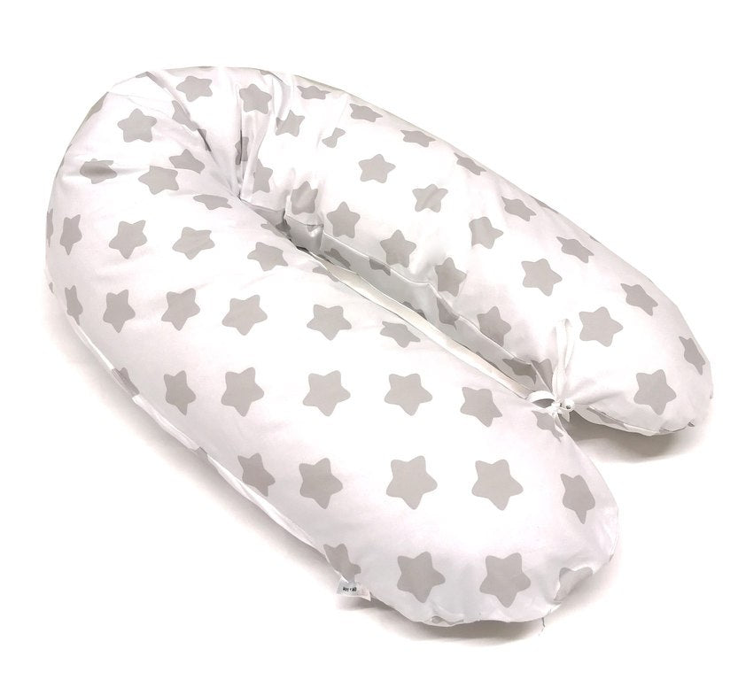 EMI&SAM Stillkissen 170cm Lagerungkissen Füllung EPS + Bezug 10. Laubkuchen Grau