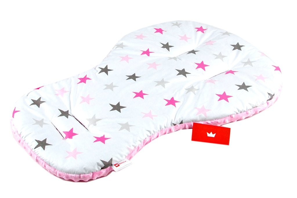 BABYLUX Kinderwagen 2 TLG SITZAUFLAGE Kissen 10. Rosa + Sterne
