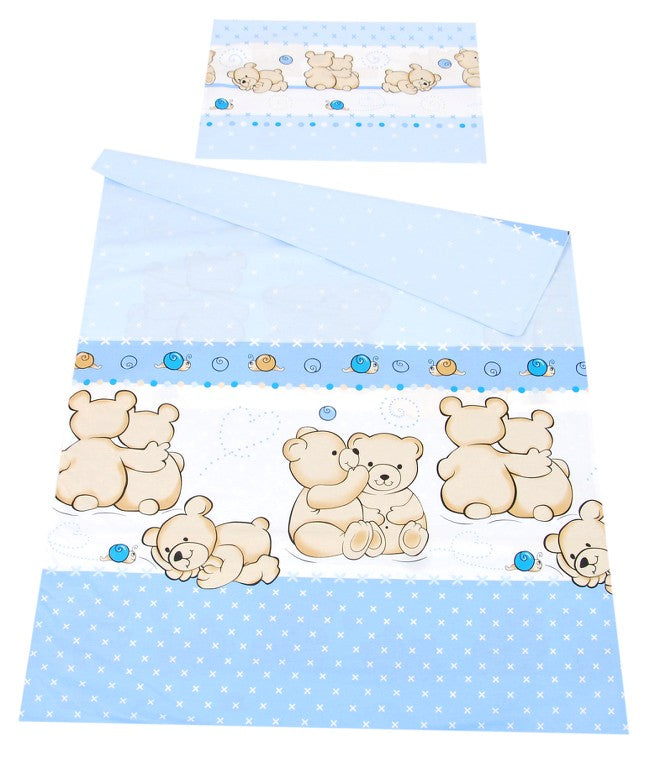 BABYLUX Kinderbettwäsche 2 Tlg. 100 x 135cm Bettwäsche EULE(63. Teddybären Blau)