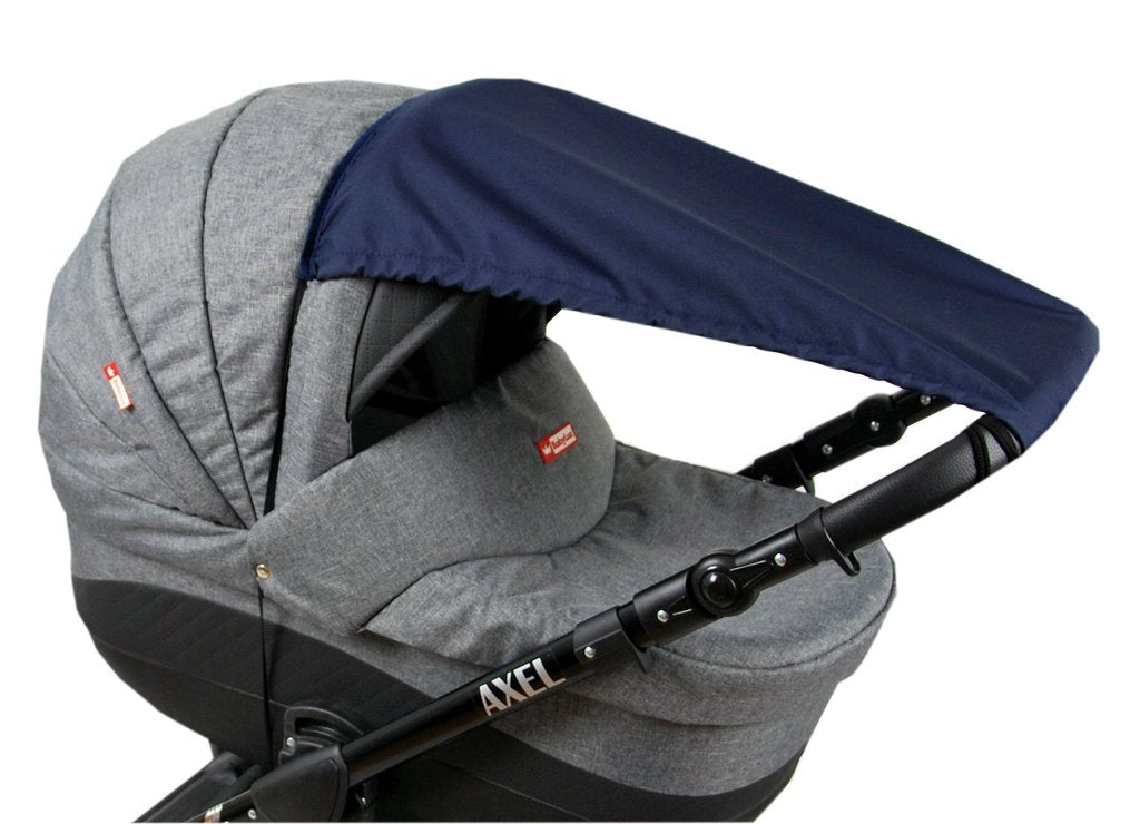 BABYLUX Sonnenschutz SONNENSEGEL für Kinderwagen UNI Buggy UV Schutz Marine Blau