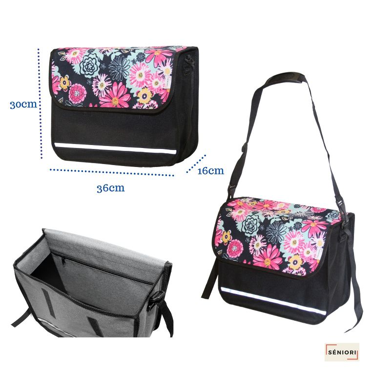 SENIORI Rollator / Rollstuhl Tasche Rollatortasche Rollstuhltasche 4. Blumen_classic