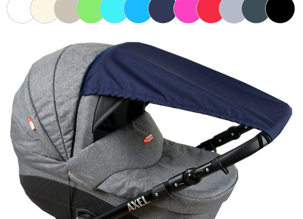 BABYLUX Sonnenschutz SONNENSEGEL für Kinderwagen UNI Buggy UV Schutz Marine Blau