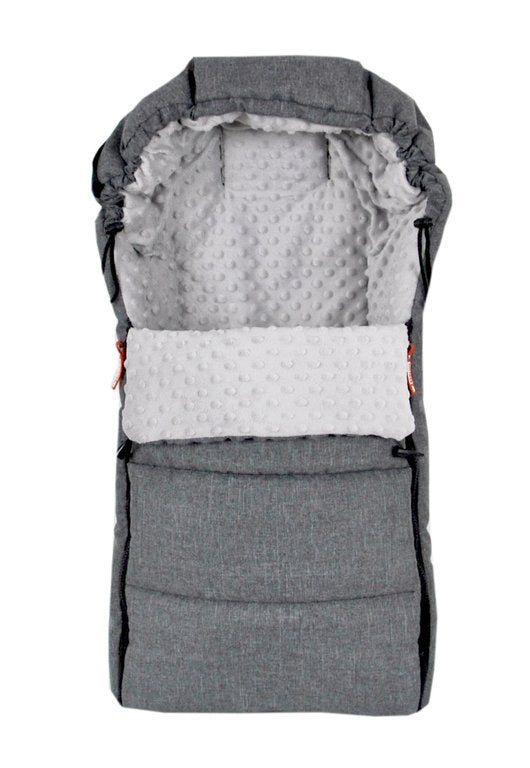 BABYLUX Fußsack 90cm MINKY Kinderwagen Buggy Babyschale Grau + Minky Grau