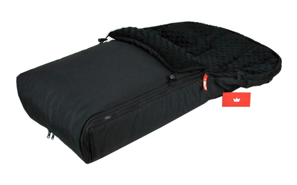 BABYLUX Fußsack 90cm MINKY Kinderwagen Buggy Babyschale Schwarz + Schwarz