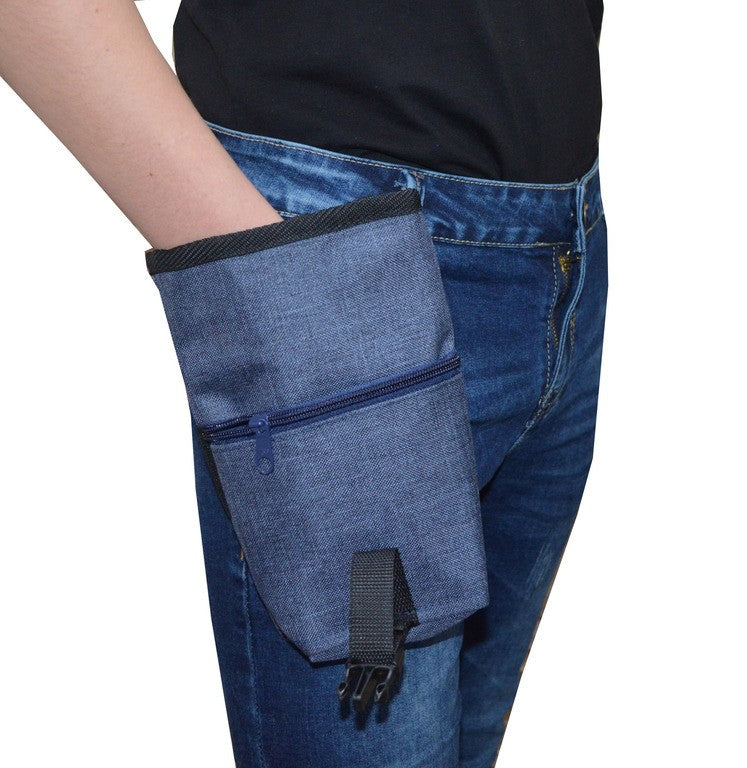 FUTTERTASCHE Leckerlitasche Leckerlibeutel für Hunde 4. Steckverschluss - Blau