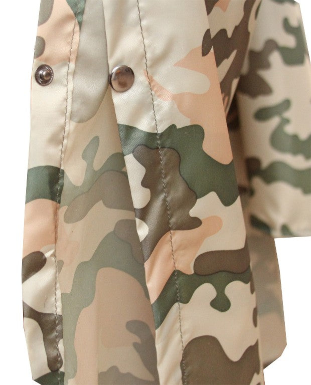 REGENPONCHO Regenschutz Regenjacke Regenmantel Regencape Nässeschutz Regen Jacke (Tarnmuster)